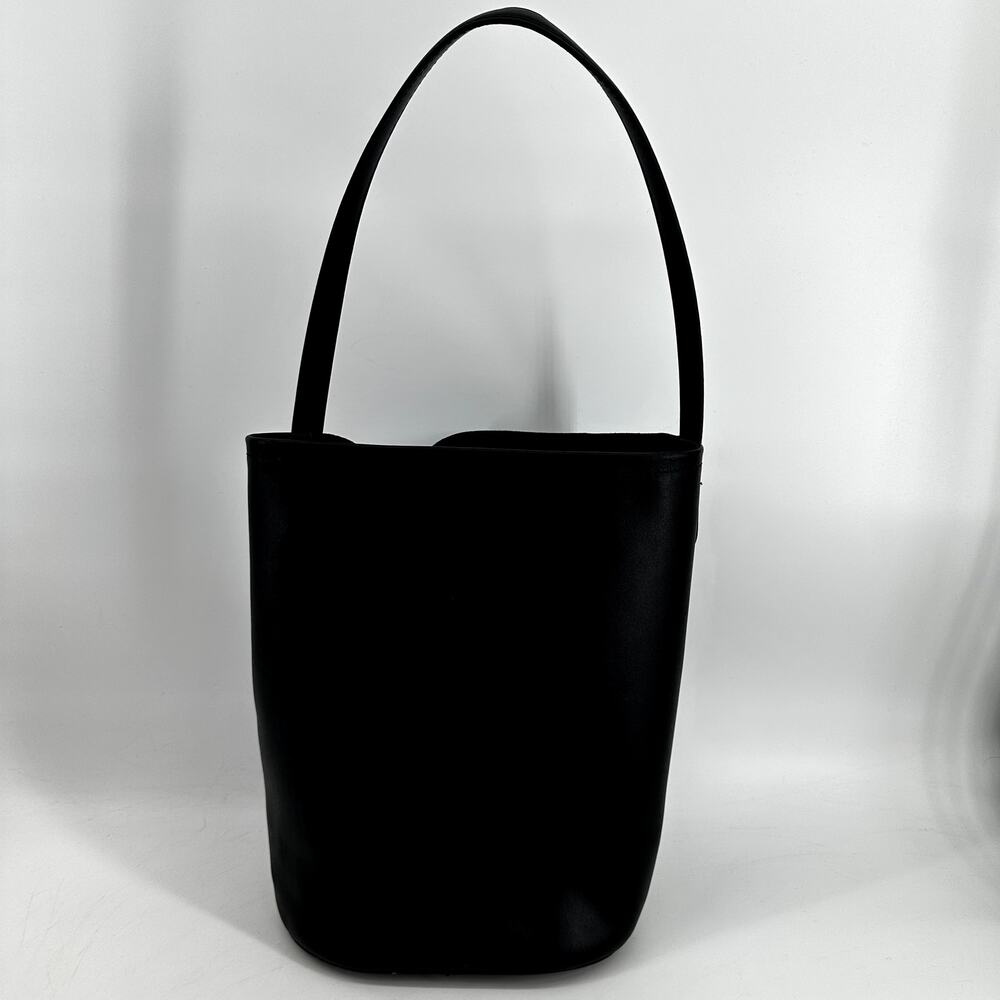 J. Crew Berkeley Bucket Bag 13" Laptop Leather Suede Strap Navy Blue Black - Picture 3 of 7